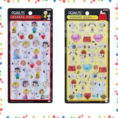 【人気商品】ぼんぼんドロップ シール スヌーピー 3D 立体デコシー 萌え ステッカー 子供の手作りデコレーション ご褒美用 2枚セット スマホケース飾り用 ポップシール 手帳用ステッカー 手芸用品 贈り物 （イエロー+レッド）