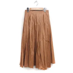 ダイアグラム グレースコンチネンタル Diagram GRACE CONTINENTAL フェイクレザー プリーツスカート ロング ミモレ丈 無地 34 キャメル 茶 /FT44