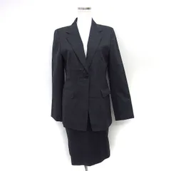 アンタイトル UNTITLED スカートスーツ セットアップ テーラード ジャケット ウール スリット 総裏地 タイト ひざ丈 9 チャコールグレー /NT24