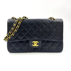 CHANEL マトラッセ  シリアル2番台 レザー×ラムスキン ブラック ショルダーバッグ ゴールド