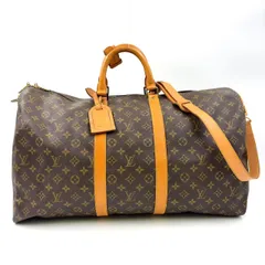 LOUIS VUITTON キーポル バンドリエール55 モノグラム モノグラム レザー×PVC ブラウン ボストンバッグ ゴールド M41414