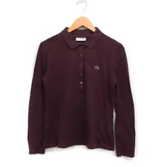 ラコステ LACOSTE 国内正規品 ポロシャツ 長袖 ロゴワッペン コットン 綿 鹿の子 40 ブラウン 茶 /FT30