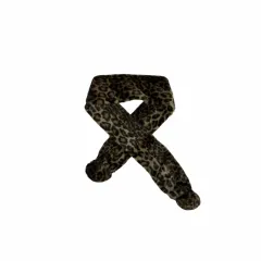 00s ギャルムード ヒョウ柄 レオパード ポンポン ファーマフラー