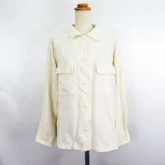 スタディオクリップ Studio Clip my STANDARD シャツジャケット アウター 長袖 麻混 L アイボリー ※EKM