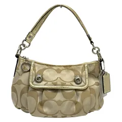 COACH(コーチ) ハンドバッグ ポピーシグネチャーサテングルーヴィー F13833 ベージュ レザー