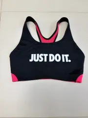 ナイキ Just Do It スポーツブラ ブラック/ピンク ブラトップ M
