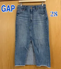 GAP/ギャップ　デニムスカート　前スリット　ロングスカート　フリンジ　サイズ28
