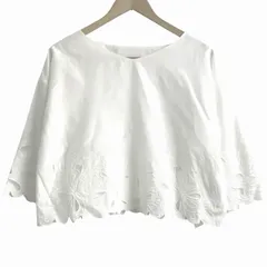 新品  GRACE CONTINENTAL グレースコンチネンタル  フラワーカットワーク TOP  綿 シルク　36