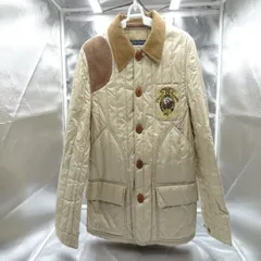 ラルフローレン キルティングジャケット レディース Mサイズ 9サイズ ロゴ刺繍 ベージュ系 RALPH LAUREN