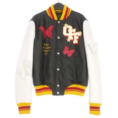 オフホワイト OFF WHITE 2013 LEATHER VARSITY レザーバーシティジャケット スタジャン 40 ブラック/ホワイト 黒 白 OWEK00CW24LEA001 国内正規のサムネイル