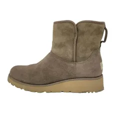 UGG(アグ) ショートブーツ 24 レディース クリスティン 1012497 ダークブラウン ウェッジソール ムートン