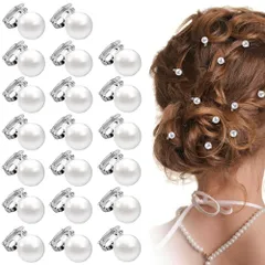 数量限定 かわいい ヘアリング クリップ式 ミニパールヘアクリップ 人工真珠 髪編組 20個セット 三つ編み 髪飾り 髪飾り 成人式 結婚式 ヘアピン 誕生日 卒業式 パール 入学式 魅力装飾品
