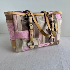 y2k Coach Vintage Pink Patchwork Suede Signature Gallery Shoulder Tote Bag Rare