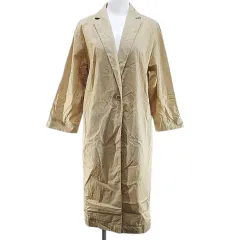 プラステ PLST ライトコート 羽織 ロング丈 M ベージュ 無地 テーラード ボタン