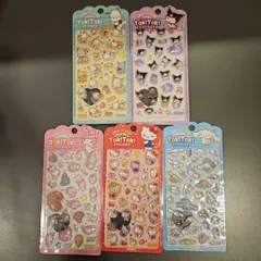 正規品 5枚 ライセンスあり 韓国 3D ぷっくり ぷくぷく ボンボン サンリオ シール キティ クロミ マイメロ tokitoki ポチャコ シナモン