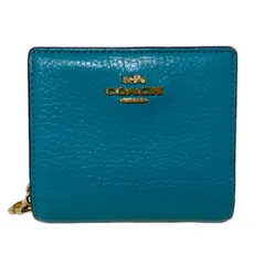 COACH(コーチ) 2つ折り財布 スナップ ウォレット C2862 ブルーグリーン レザー