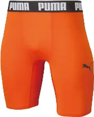 プーマ PUMA サッカー コンプレッション ジュニアショートタイツ キッズ 小学生 インナー スパッツ ウェア 練習 トレーニング クラブ 部活 吸水速乾 ワンポイント ロゴ ショーツ  656334 08 ゴールデン ポピー×プー