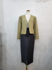 春新商品 ノーカラー ジャケット F