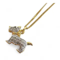 スワロフスキー SWAROVSKI スコティッシュテリア クリスタル ラインストーン ネックレス トップ ゴールド調