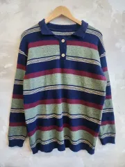 ボーダー柄 KALA（カラ）ニット長袖Tシャツ