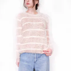 USA VINTAGE BORDER PATTERNED SHAGGY KNIT/アメリカ古着ボーダー柄シャギーニット