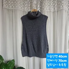 タートルネック ニット ベスト ベスト グレー