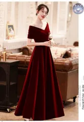 新品 未使用 レディース ウェディングドレス フォーマルドレス パーティードレス 高級感あふれるベロアロングドレス パーティーに最適