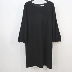 ボールジー BALLSEY トゥモローランド 長袖 ワンピース タイト ミニ丈 38 黒系ブラック 無地 シンプル ウール100％