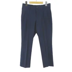 ザ・スーツカンパニー THE SUIT COMPANY ロング丈 テーパードパンツ スラックス ジップフライ SS 紺系 ネイビー 無地