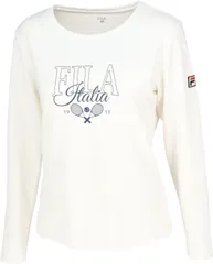 フィラ FILA テニス ロングスリーブグラフィックTシャツ レディース ウィメンズ 女性 大人 長袖 トップス ウェア ロゴ ベーシック 部活動 クラブ サークル スクール 練習 移動  EL0209 04Z グレー