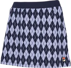 フィラ FILA テニス スコート レディース ウィメンズ 女性 大人 スカート ボトムス ウェア ロゴ アーガイル柄 ジャガード キュート 部活動 クラブ サークル スクール 練習  EL0241 04B パープルグレー