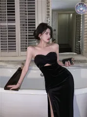 新品 未使用 レディース ウェディングドレス フォーマルドレス パーティードレス ベロア生地華やかドレス 華奢ストーンショルダーストラップ 結婚式 パーティー