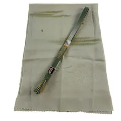【美品】 和装セット 優品 帯締め帯揚げ2点セット 霞 花びら 金糸 ラメ糸 薄緑 正絹 和装小物  【中古】