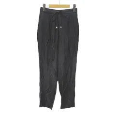 エルーラ Elura ロング丈 テーパードパンツ M 黒系 ブラック ポケット 無地