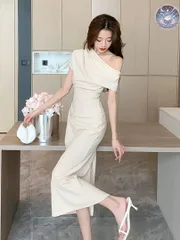 新品 未使用 レディース ウェディングドレス フォーマルドレス パーティードレス オフショルダーロングタイトドレス 結婚式 パーティー ドレープ美しい