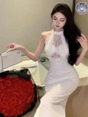 新品 未使用 レディース ウェディングドレス フォーマルドレス パーティードレス セクシーレース　ホルダーネック ナイトドレス パーティー用ドレス