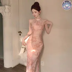 新品 未使用 レディース ウェディングドレス フォーマルドレス パーティードレス 花柄ホルターネックロングドレス 結婚式・パーティーに最適 スリット入り 