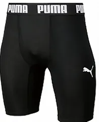 プーマ PUMA サッカー コンプレッション ジュニアショートタイツ キッズ 小学生 インナー スパッツ ウェア 練習 トレーニング クラブ 部活 吸水速乾 ワンポイント ロゴ ショーツ  656334 03 プーマ ブラック×プーマ