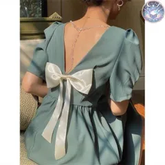 新品 未使用 レディース ウェディングドレス フォーマルドレス パーティードレス ワンポイント背中リボン＆チャーム付きミニドレス 結婚式 パーティー向け 年中対応