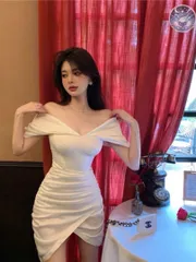 新品 未使用 レディース ウェディングドレス フォーマルドレス パーティードレス 年中使えるキャバドレス  ミニ丈タイトシルエット セクシー＆シンプル 