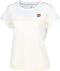 フィラ FILA テニス ゲームシャツ レディース ウィメンズ 女性 大人 半袖 Tシャツ ハーフスリーブ トップス ウェア 吸水 速乾 UVカット 接触冷感 熱中症対策 紫外線 部活動  EL0049 08Z ブラック