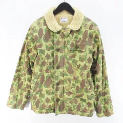 チャンピオン CHAMPION 迷彩柄 カモフラ ボア ジャケット M 緑系 グリーン ジップアップ 裏地ボア