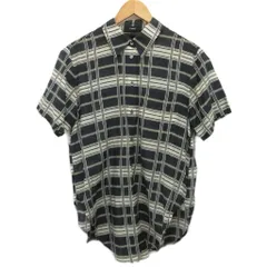 セオリー Theory 美品 シャツ ブラウス 半袖 チェック シルク混  黒 ブラック S