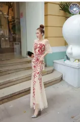 新品 未使用 レディース ウェディングドレス フォーマルドレス パーティードレス 【美しいチュール＆スパンコール刺繍】ゴージャスなマーメイドドレスワンピース