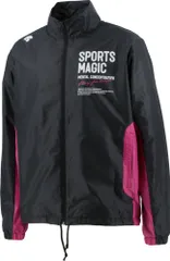 デサント DESCENTE 裏起毛ウインドブレーカージャケット ウインドブレーカー ジャケット フルジップ 裏起毛 防寒 保温 防風 反射 部活 練習 レジャー メンズ レディース  DAT3265 BKPK ブラック×ピンク