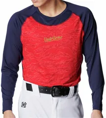 アンダーアーマー UNDER ARMOUR 野球&ソフトボール UAヒートギア コンフォート フィッティド カモ ロングスリーブ クルーネック シャツ メンズ 長袖 吸汗速乾 アンダーウェア 通気性  6001309 600 RED/MIDNIGHTNAVY