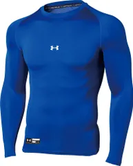 アンダーアーマー UNDER ARMOUR 野球&ソフトボール UA ヒートギアアーマー コンプレッション ロングスリーブ クルー シャツ メンズ 長袖トップス 吸汗速乾 抗菌防臭 部活 クラブ 通気性  1358646 400 ROYAL