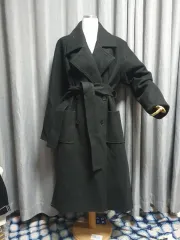 ダブル ブラック ロングコート