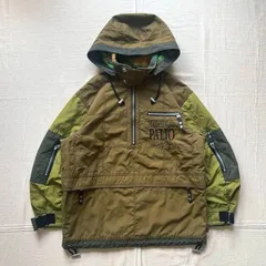 90s　vintage　ヴィンテージ古着　ギミックアノラック　配色切り替え　プルオーバー　マウンテンパーカー　ハーフジップ　テック系　首元ドローコード　ジップポケット　M相当　アウトドア　Y2K　C-BOY　switching half-zip anorak