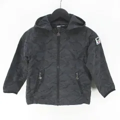 ミキハウス ダブルビー ダブルB MIKIHOUSE DOUBLE.B 迷彩柄 カモフラ ジャケット 110 灰系 グレー ジップアップ ロゴ 文字 刺繍 ワッペン 裏地